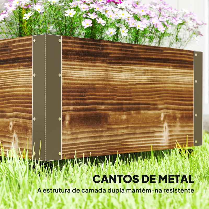 Outsunny Floreira Exterior de Madeira Floreira com Treliça para Plantas Trepadeiras Tecido não Tecido Rodas 65x31x147 cm Madeira