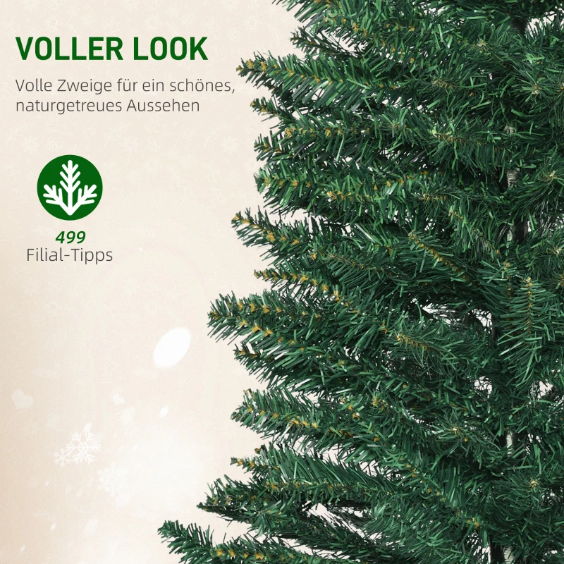 HOMCOM Weihnachtsbaum künstliche Künstliche Tanne Christbaum, inkl Ständer Weihnachtsstern 2,1 m, Grün