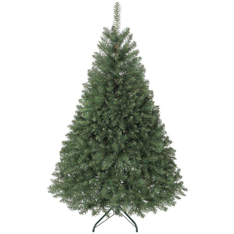 HOMCOM Künstlicher Weihnachtsbaum, 150 cm, klappbare Äste, Metallständer, vielseitig, Grün