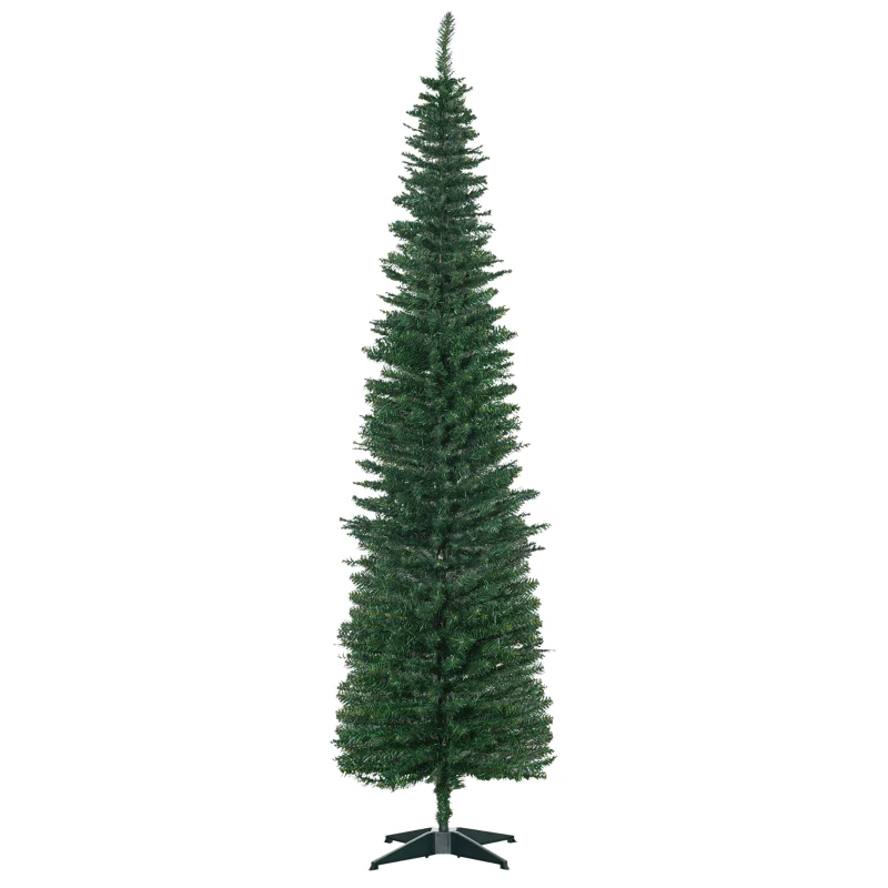 HOMCOM Weihnachtsbaum künstliche Künstliche Tanne Christbaum, inkl Ständer Weihnachtsstern 2,1 m, Grün