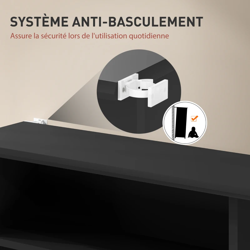 HOMCOM Rangements pour CD et DVD avec 8 compartiments et 6 étagères réglables, capacité max. 360 CD/185 DVD et Blu-ray, noir