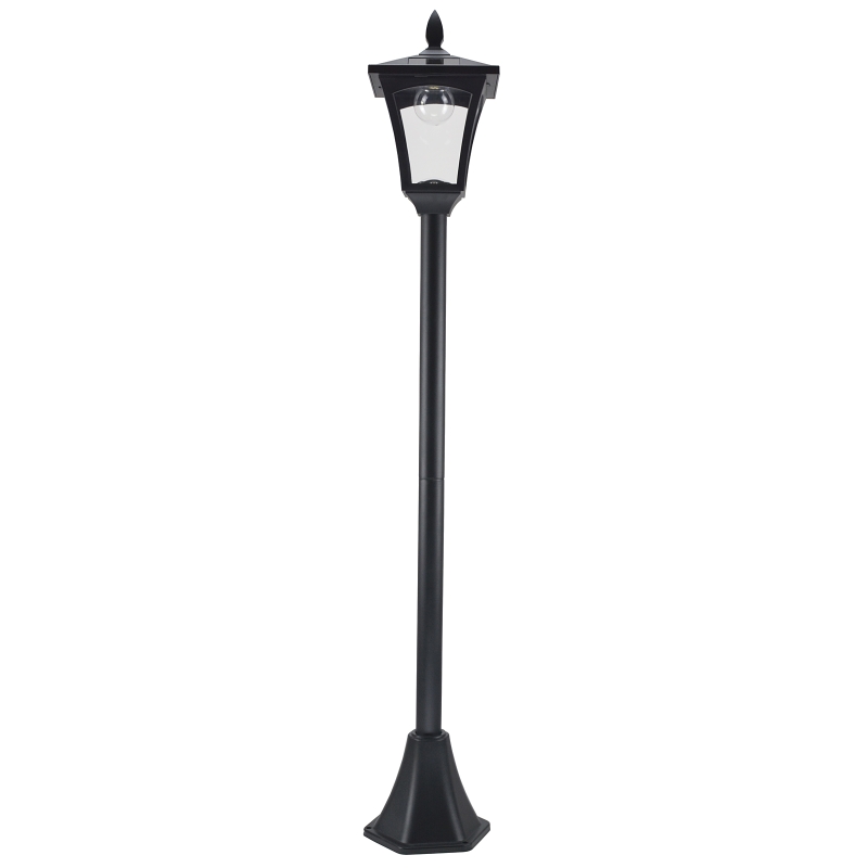 Outsunny Set 2 Lampioncini Solari da Esterno Impermeabili IP44, 18x18x160cm, Nero