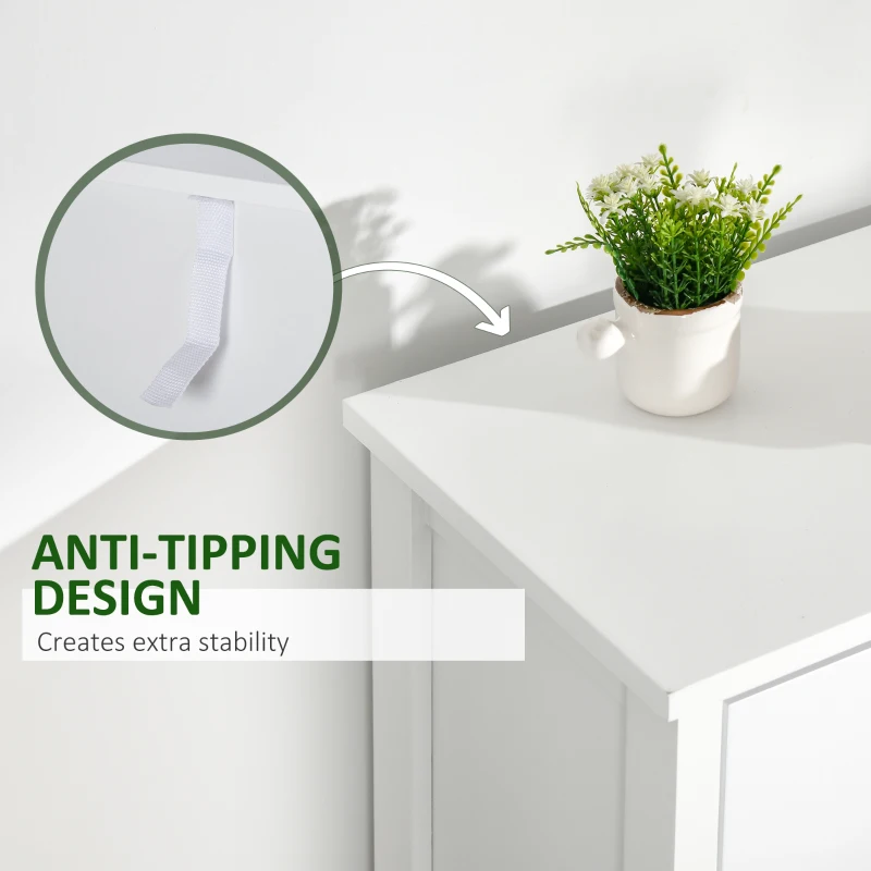 HOMCOM Slim Storage Cabinet Organiser, Chest of Drawers, 5-Drawer Dresser with Metal Handle for Living Room, Bedroom, Blue