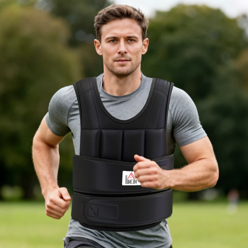 HOMCOM 20KG Adjustable Weight Vest, Black