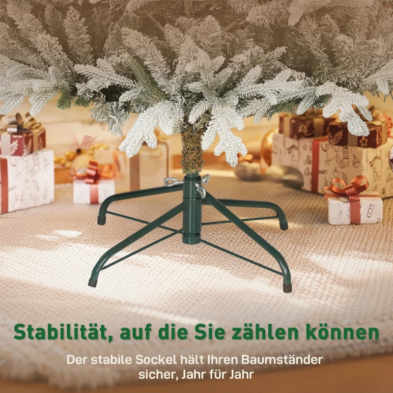 HOMCOM Künstlicher Weihnachtsbaum 180 cm künstlich Tannenbaum mit Schnee, 1976 Spitzen für drinnen