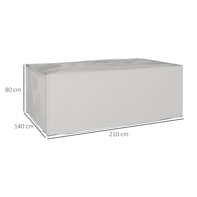 Outsunny Housse de protection pour mobilier de jardin Hivernale Étanche Anti-UV Bâche 600D Oxford 210 x 140 x 80 cm Gris
