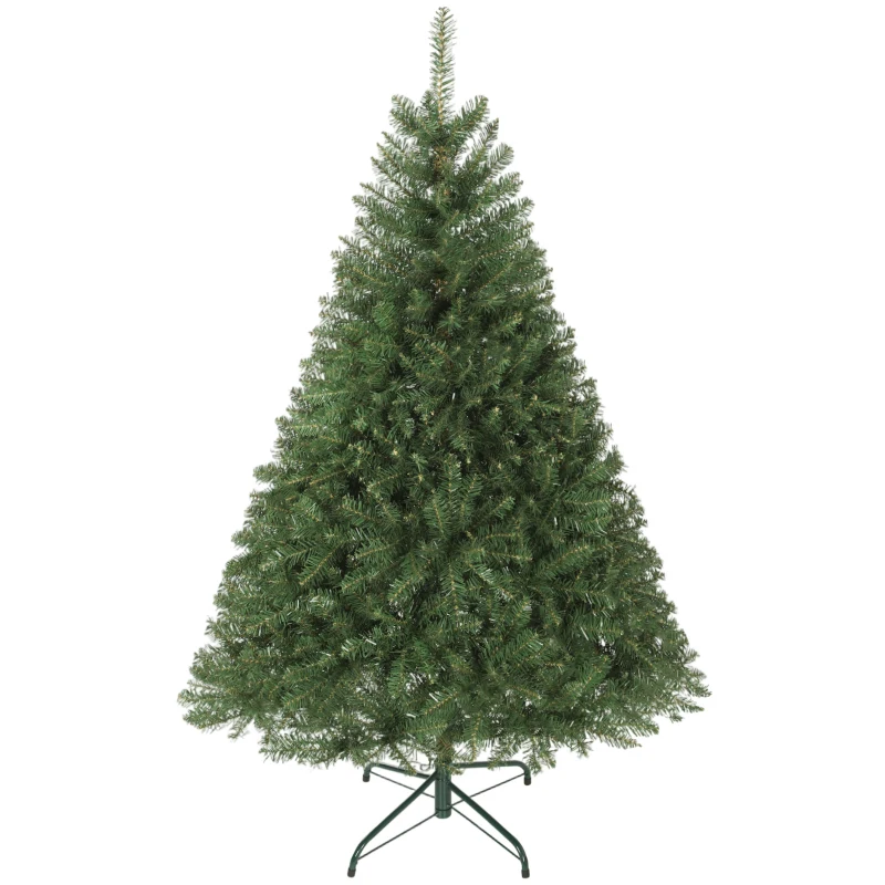HOMCOM Künstlicher Weihnachtsbaum, 150 cm, klappbare Äste, Metallständer, vielseitig, Grün