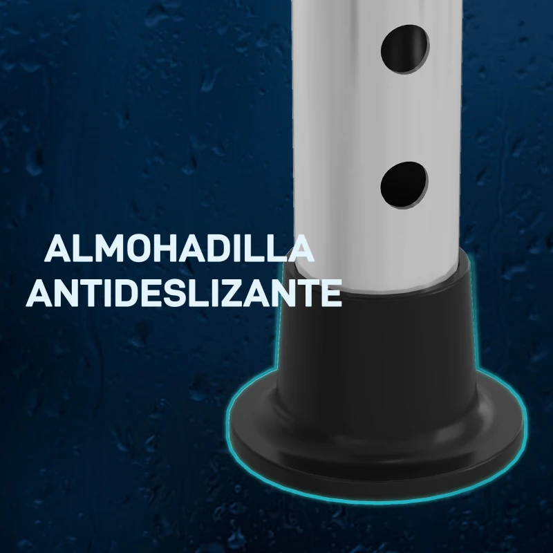 HOMCOM Taburete de Ducha Silla Ducha Personas Mayores con Altura Regulable de Aluminio Antideslizante Carga 135 kg Negro