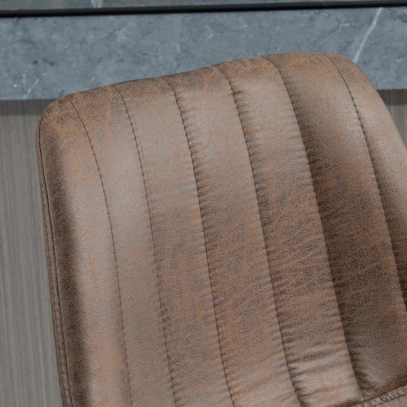 HOMCOM Conjunto de 2 Bancos de Bar Estilo Vintage Altura Regulável Giratórios Altura Ajustável 89-110 cm Castanho