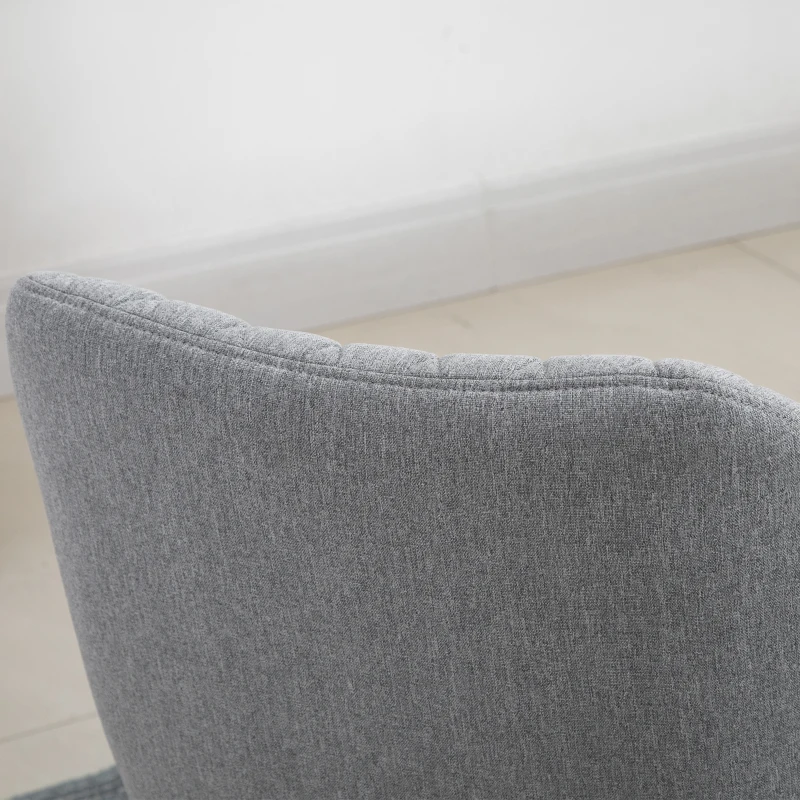 HOMCOM Conjunto de 2 Cadeiras de Sala de Jantar Pés Afilados Madeira Faia Assento Encosto Apoios de Braço Ergonómicos Linho Cinza