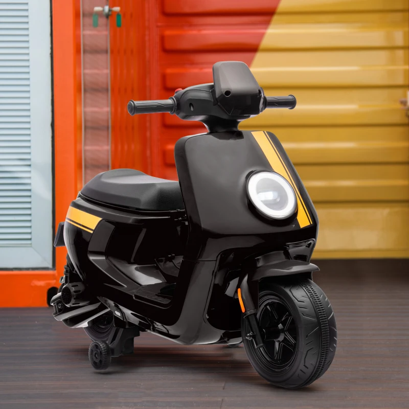 AIYAPLAY Scooter électrique enfants moto porteur pour enfants phare et musique, marche avant/arrière, roues d'entraînement