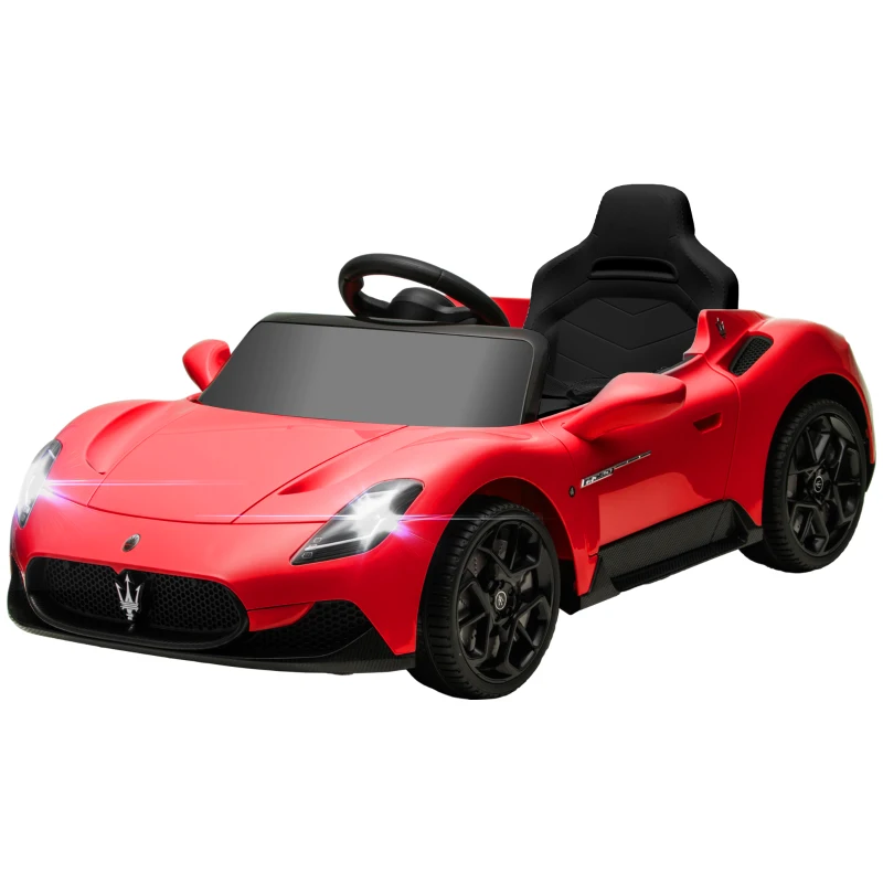AIYAPLAY Carro Elétrico Infantil Licenciado Maserati Mc20 12V Telecomando Led Música e Buzina 3 a 6 Anos 105x65,5x42 cm Vermelho