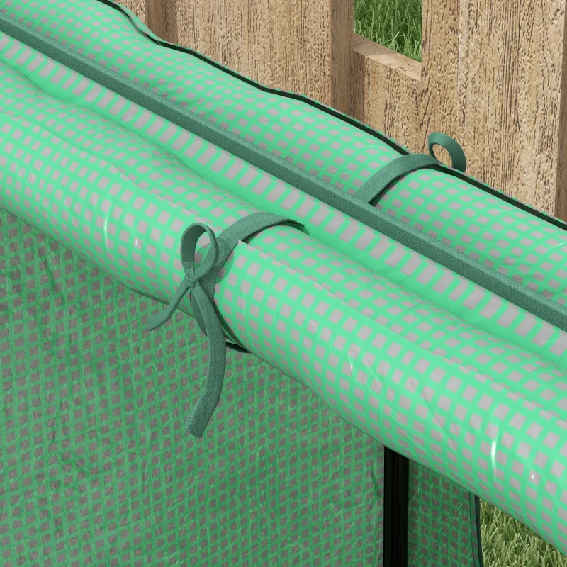 Outsunny 61 x 61cm Garden Planter Bed, with Cover - Green and Silver