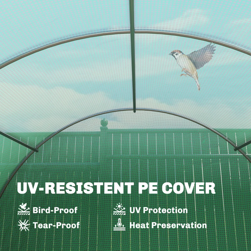 Outsunny 6 x 3 x 2m Walk-in Outdoor Garden Greenhouse Polytunnel with Door and Windows