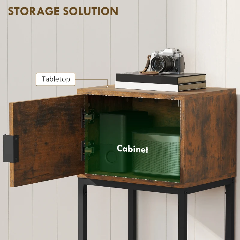 HOMCOM Smalle consoletafel, kast, industrieel ontwerp, woonkamer hal, 40x30x76cm, Rustiek-Bruin