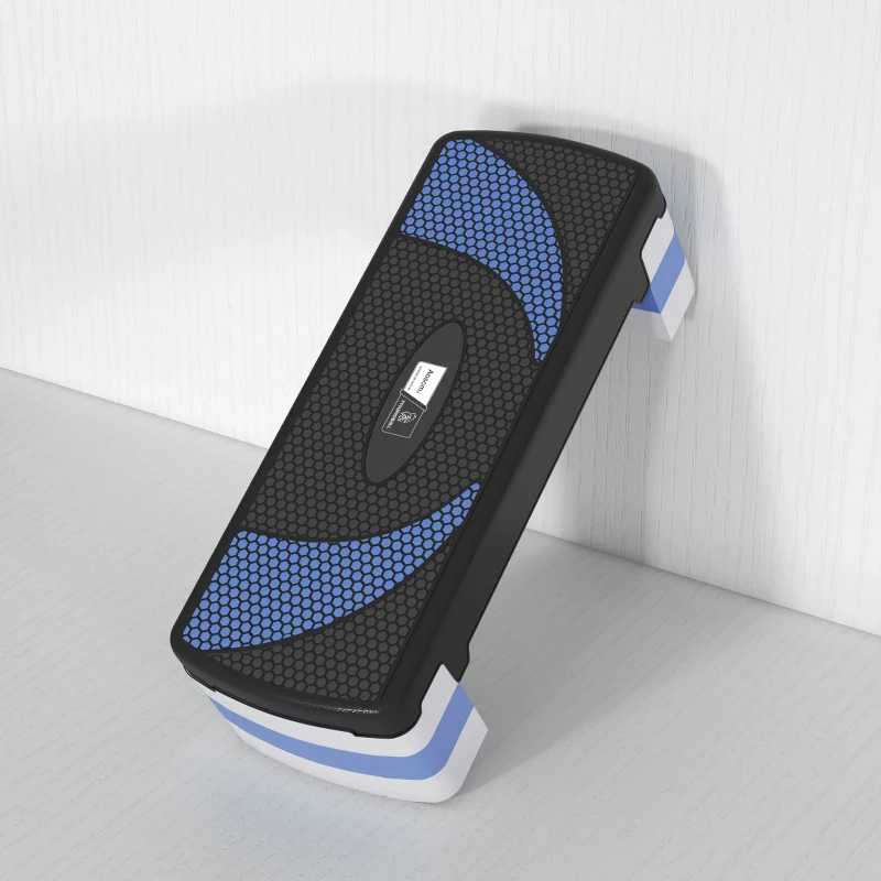 Stepper Fitness Aerobic - Aosom.fr x FFHandball - hauteur reglable surface antiderapante 80 x 31 x 20 cm noir bleu