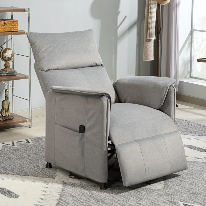 HOMCOM Fauteuil relax électrique avec fonction mémoire, repose-pieds rétractable, télécommande, gris