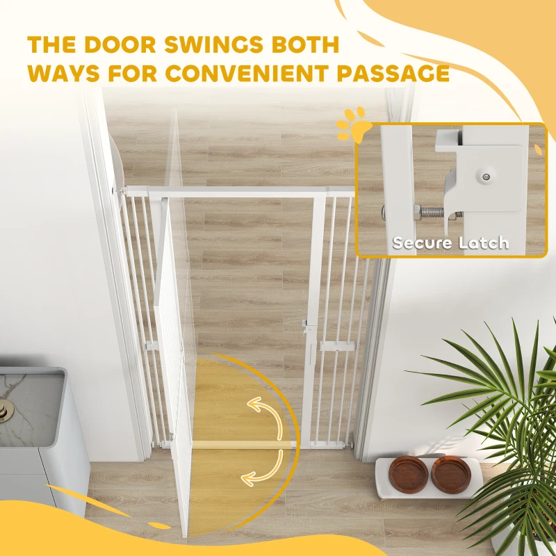 PawHut 180cm Extra Tall Pet Gate with 3.5 cm Narrow Gap, Pressure Mounted No Drilling Cat Gate for Doorways, 76-104cm Width
