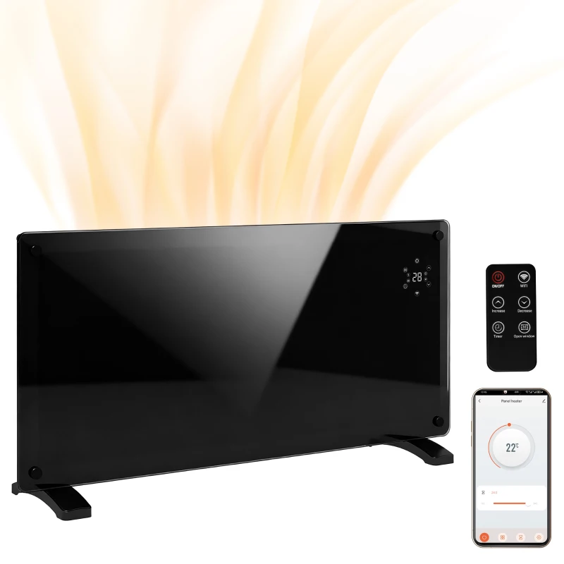 HOMCOM 2000W 5-35℃ Smart Control Heater - Black