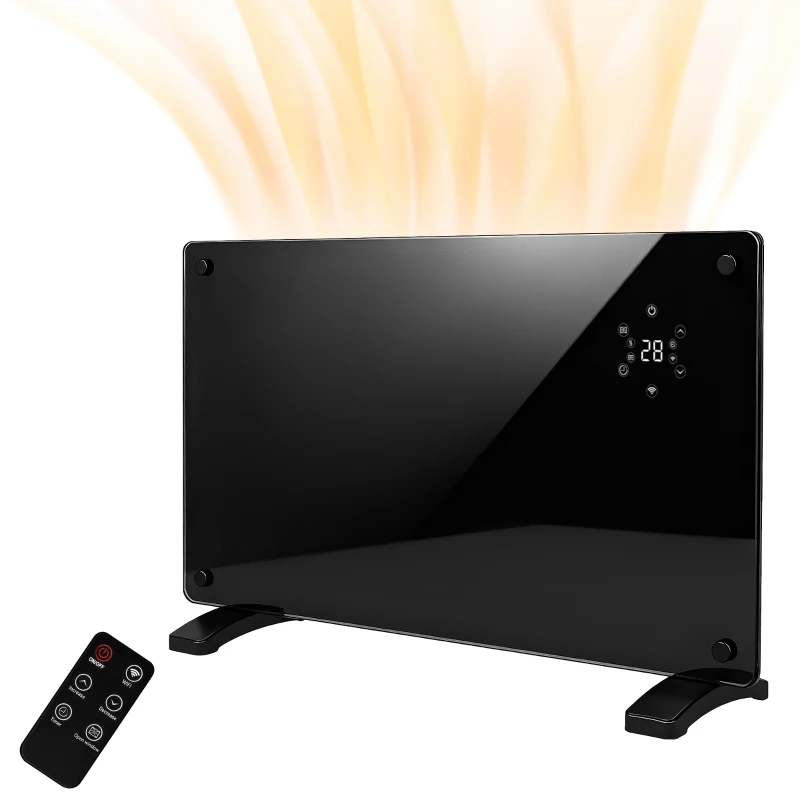 HOMCOM 1500W 5-35℃ Smart Control Heater - Black