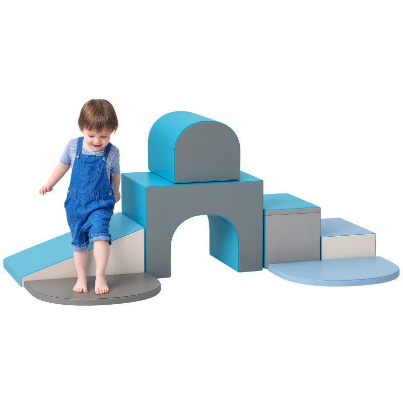 HOMCOM 7PCS Module motricité bébé parcours motricité bébé en mousse EPE pour enfants d'âge préscolaire, multicolore