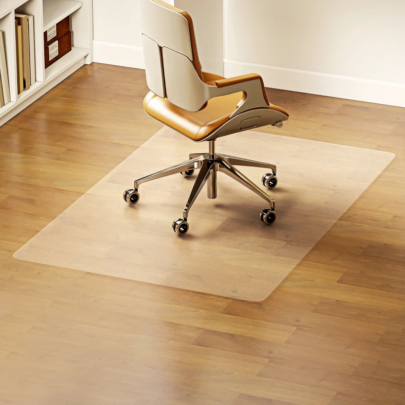 HOMCOM Tapis de chaise de bureau rectangulaire, antidérapants en plastique transparent 100x150cm