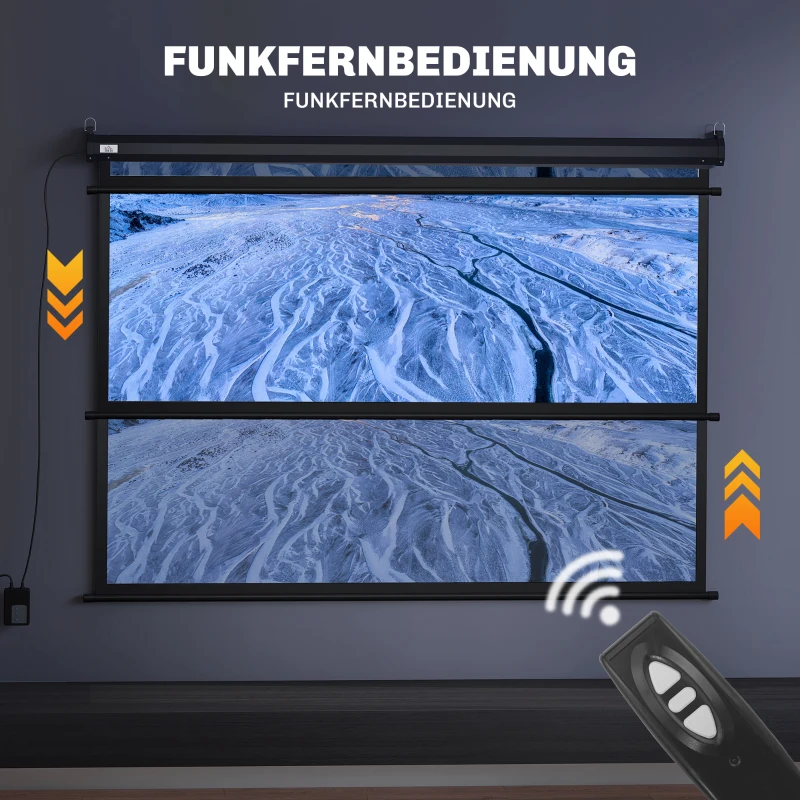 HOMCOM Beamer-Leinwand, Projektionsleinwand, 84", 4:3, 171x130 cm, Schwarz