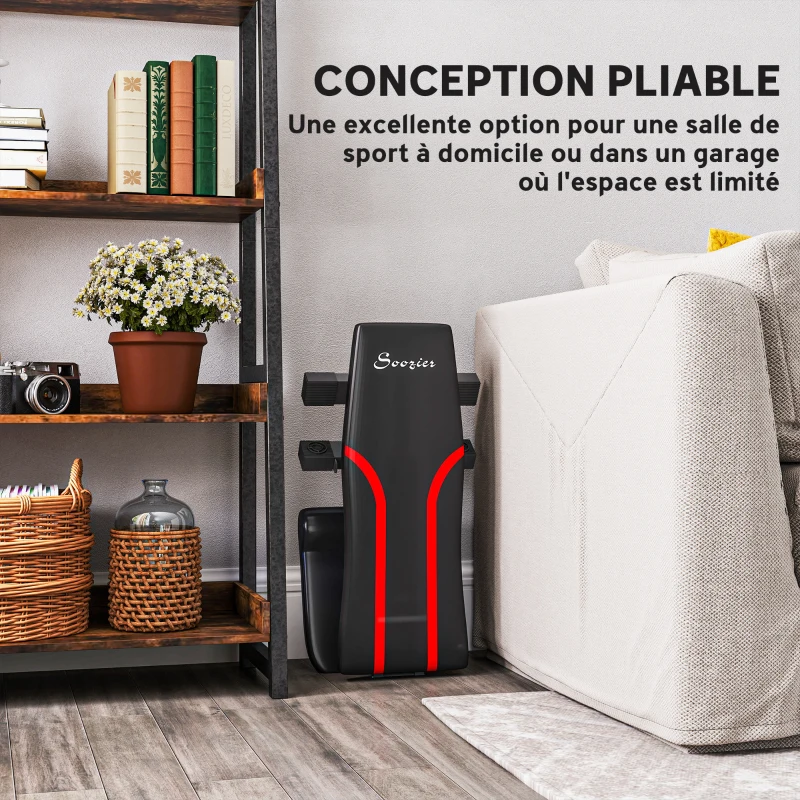 SPORTNOW Banc de musculation pliable inclinable, banc réglable pour l'entraînement complet  82 x 35 x 42,5-107 cm acier noir