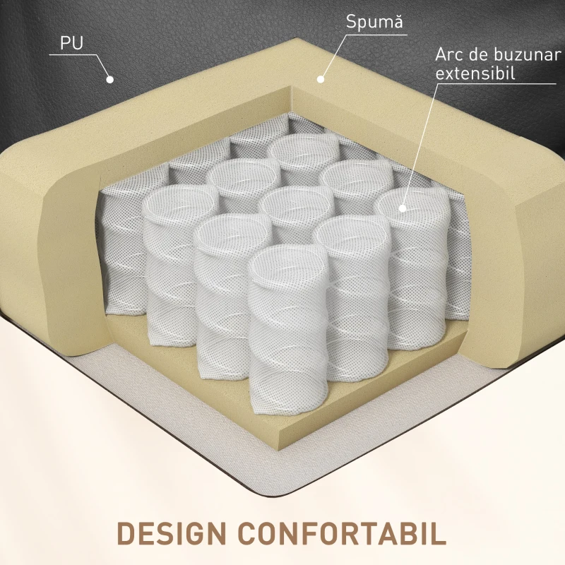 Homcom Fotoliu Masaj Negru – 5 Moduri, inclinabil & Cu Suport Picioare