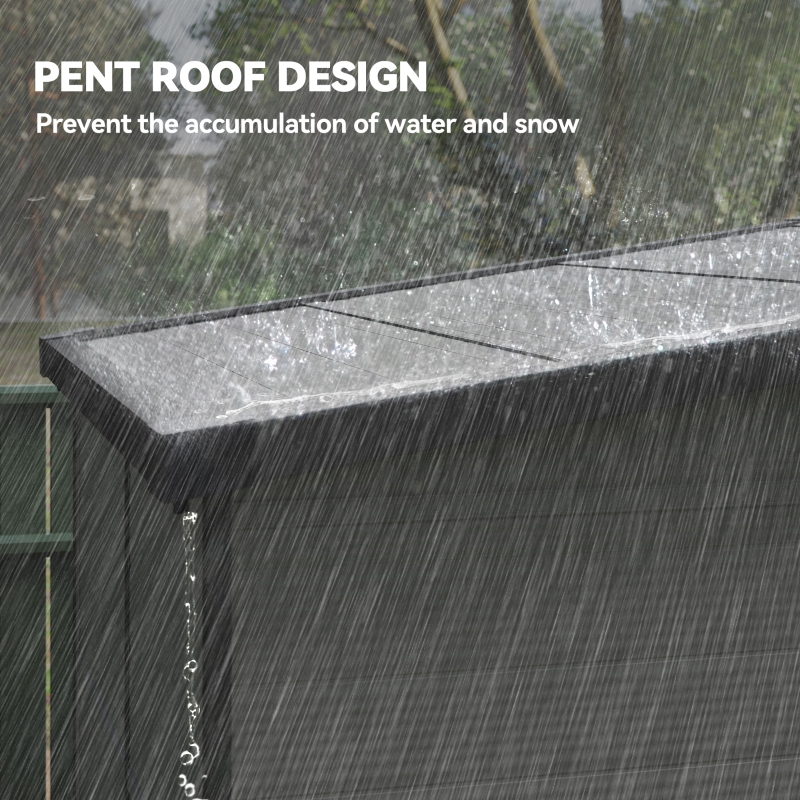 Outsunny Abrigo de Jardim 3,24 m² 190x191x215 cm com Porta de Correr e Trinco Janela e Ventilação para Armazenamento de Ferramentas Cinza Claro