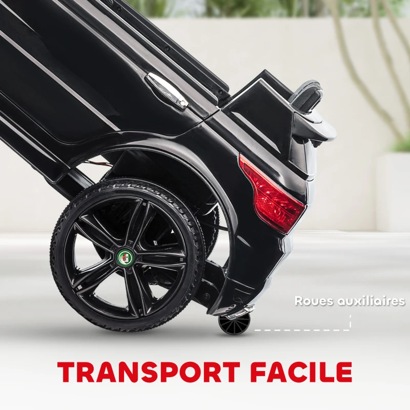HOMCOM Voiture électrique enfants véhicule électrique 12 V double moteurs 3 à 5 km/h 110 x 68 x 52 cm noir(m-6)