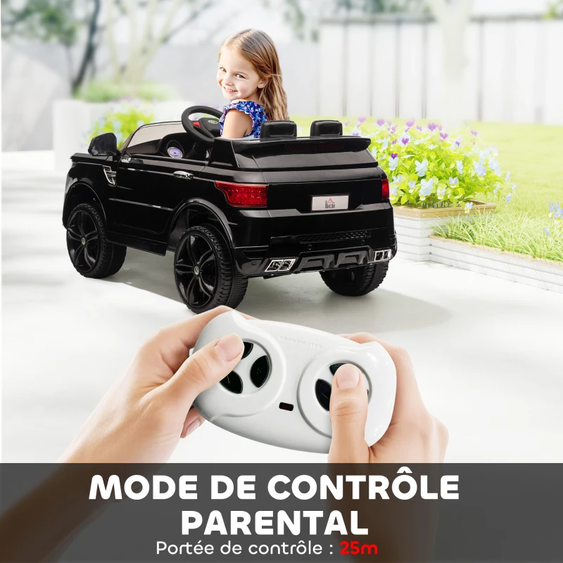 HOMCOM Voiture électrique enfants véhicule électrique 12 V double moteurs 3 à 5 km/h 110 x 68 x 52 cm noir(m-5)