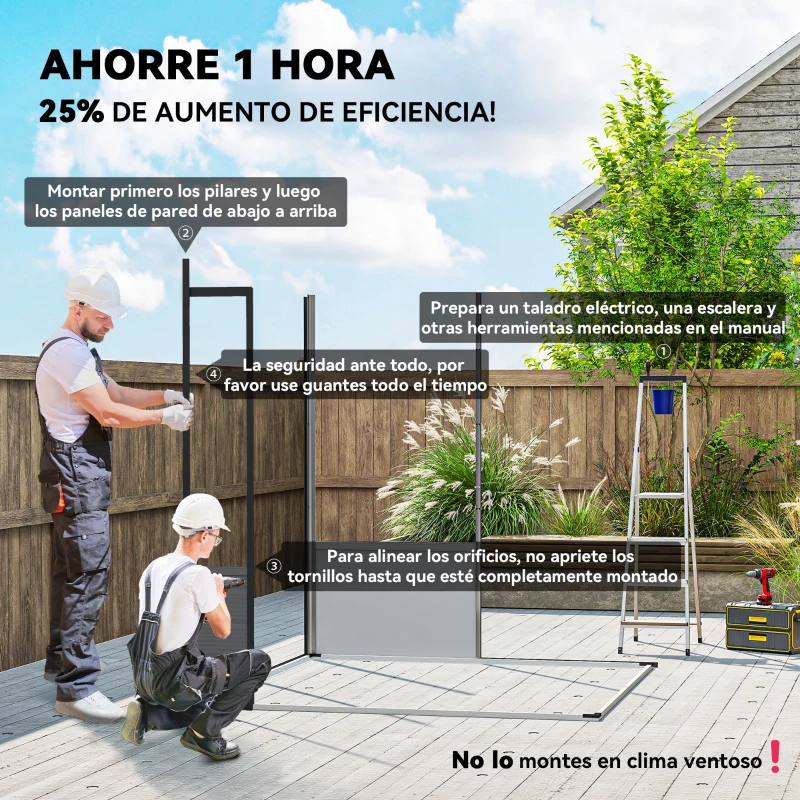 Outsunny Caseta de Jardín Exterior 190x191x215 cm con Puerta Corredera Ventana y Ventilación para Almacenar Herramientas Gris