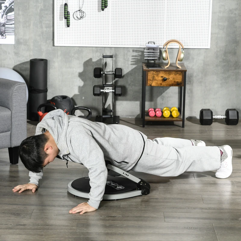 HOMCOM Appareil à abdominaux crunch musculation compact et pliable 3 niveaux de résistance