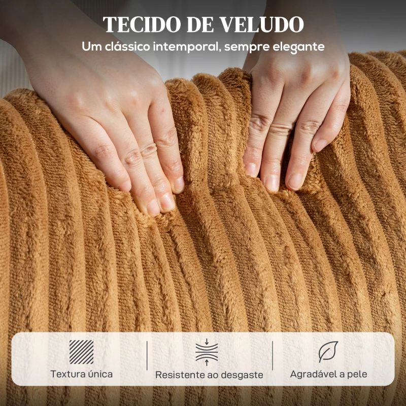 HOMCOM Poltrona Relax Reclinável Manual Estofada em Veludo com Apoio para Pés 73x86x100 cm Creme