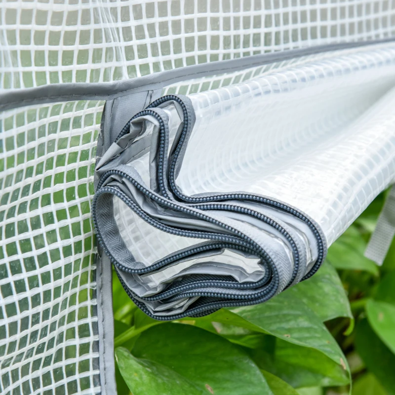 Outsunny Invernadero de lona, invernadero, mini-invernadero, casa de plantas, semillero, 4 baldas, 70 x 50 x 160 cm, Blanco