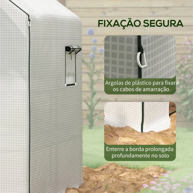 Outsunny Cobertura de Substituição para Estufa 140x143x190 cm com Janela Porta Anti-UV Proteção de Plantas para Jardim Branco