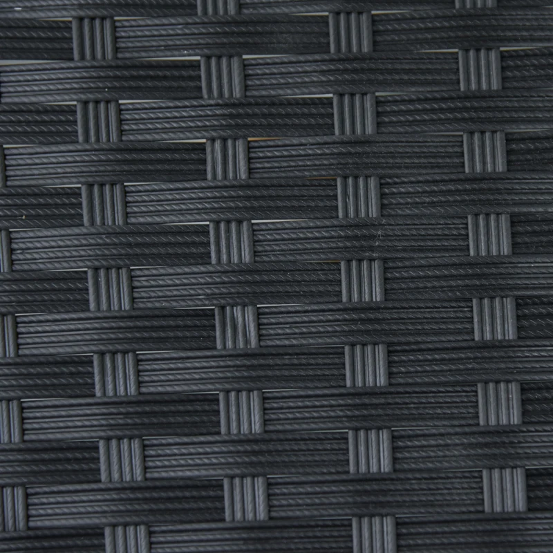 Outsunny Table de jardin demi cercle - table de balcon demi lune - dim. 100L x 50l x 74H cm résine tressée 4 fils imitation rotin noir