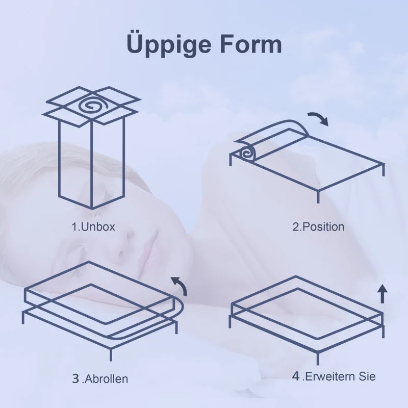 HOMCOM Ergonomische Matratze, Gedächtnis-Schaumstoff, 7-Zonen-Unterstützung, Taschenfedern