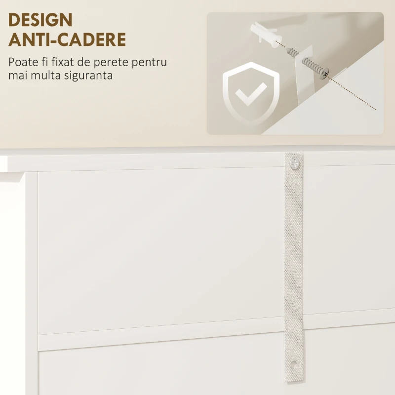 kleankin Dulap de Depozitare Organizator Independent pentru Baie de Podea cu 2 Usi, 2 Sertare si Raft Reglabil, Alb(m-7)