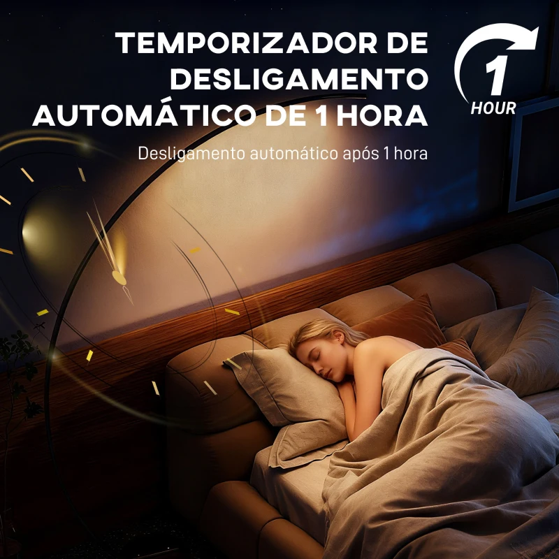 HOMCOM Candeeiro de Pé em Forma de Arco com Brilho e Temperaturas de Cor Ajustáveis 3000K-6500K 120x27x172 cm Prata