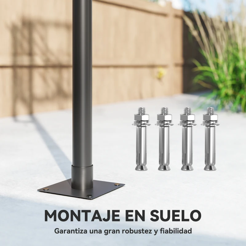 SPORTNOW Canasta de Baloncesto Exterior en el Suelo Altura Ajustable 230-305 cm con Soporte Tablero Irrompible 120 cm Aro Ø48 cm