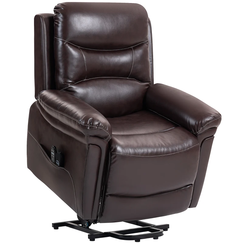 HOMCOM Power Lift Recliner Chair with Vibration Massage, Heat, USB - Brown