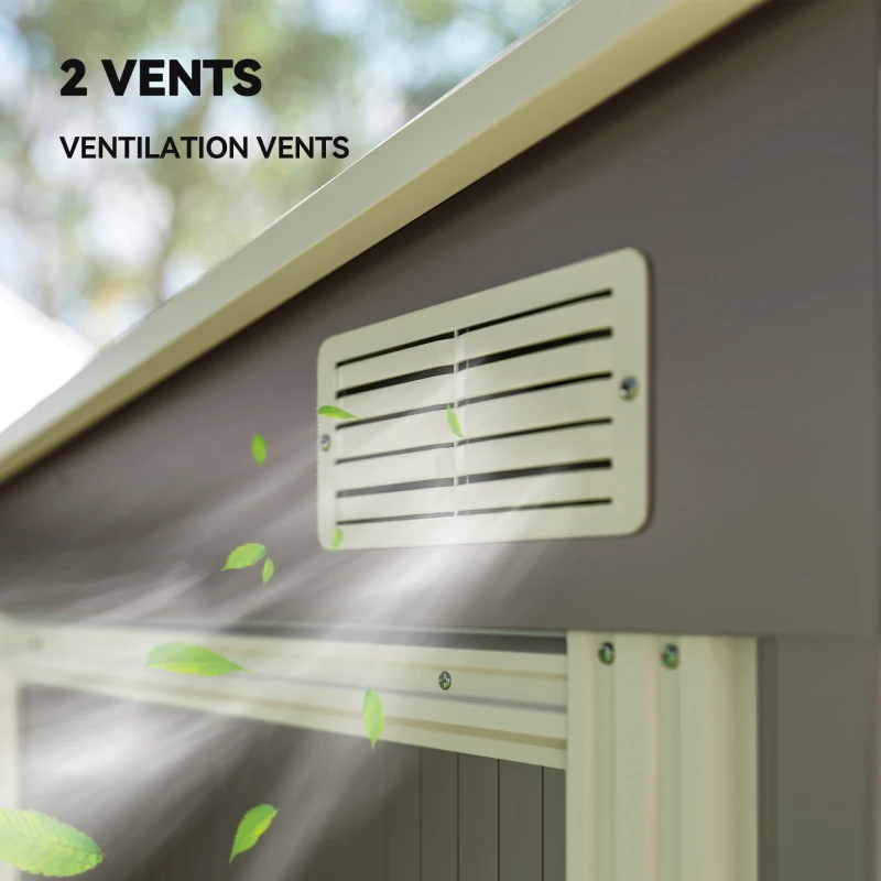 Outsunny Casă din Metal Galvanizat 7 x 5ft, cu Ușă Glisantă