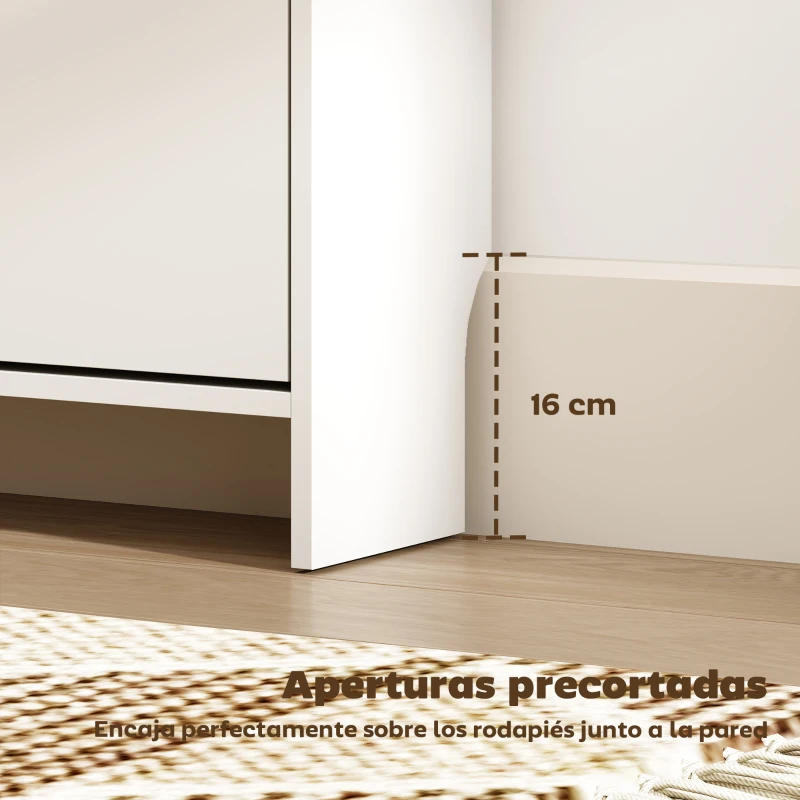 HOMCOM Cubre Radiadores con Zapatero Cubierta para Radiador con 2 Cajones Abatibles 152x19x81 cm Blanco