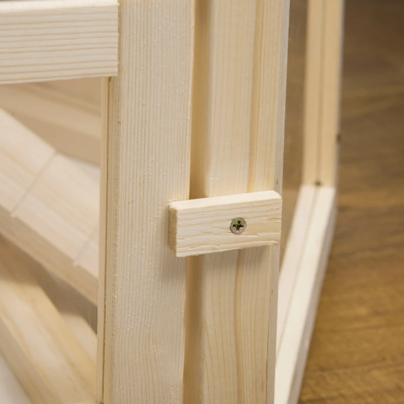 PawHut Cage à hamster à 3 niveaux bascules, fenêtres, cabanes, plateau coulissant, 115 x 60 x 55 cm, effet bois naturel