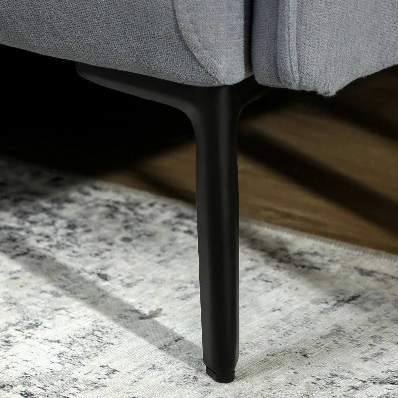 HOMCOM 2-Sitzer-Sofa, dicke Kissen, samtiger Bezug, Polstersofa, Schwarz