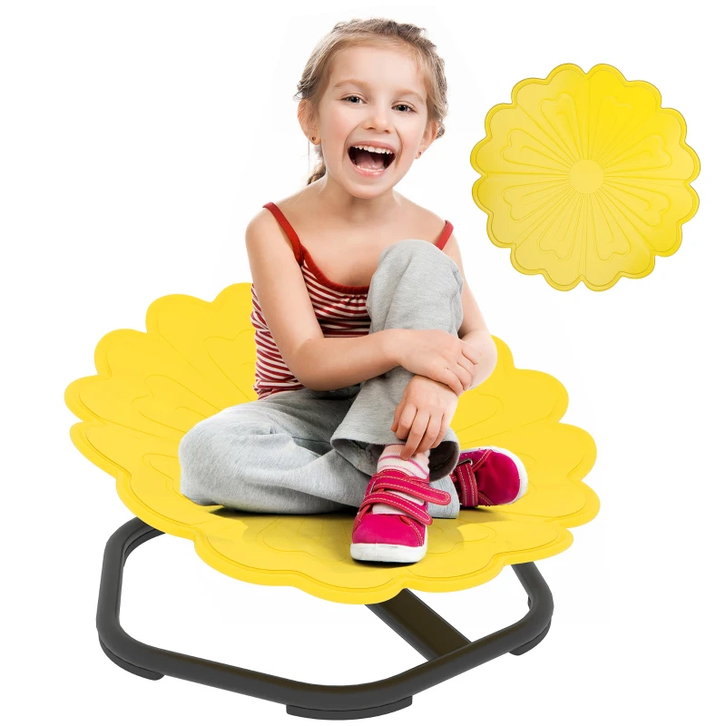 AIYAPLAY Chaise pivotante sensorielle pour enfant, siège pivotant pour l'entraînement de l'équilibre et de la coordination, jaune