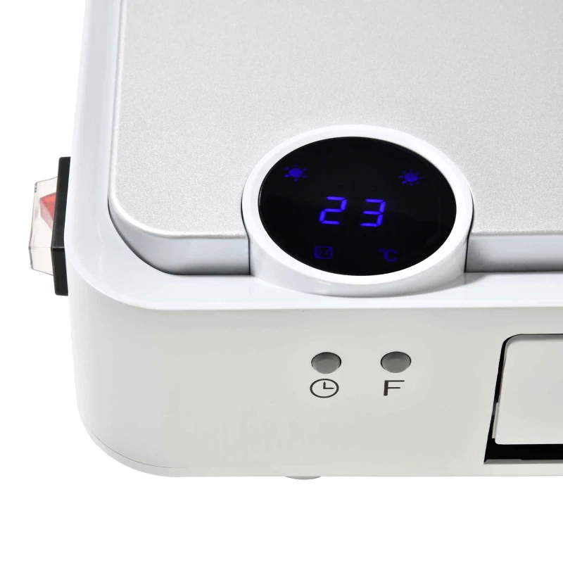 HOMCOM Wall Downflow Heater 2 Heat and Fan 1000W/2000W, Electric Space Heater with Timer Remote Oscillating, for Bedroom Home Office, White and Silver