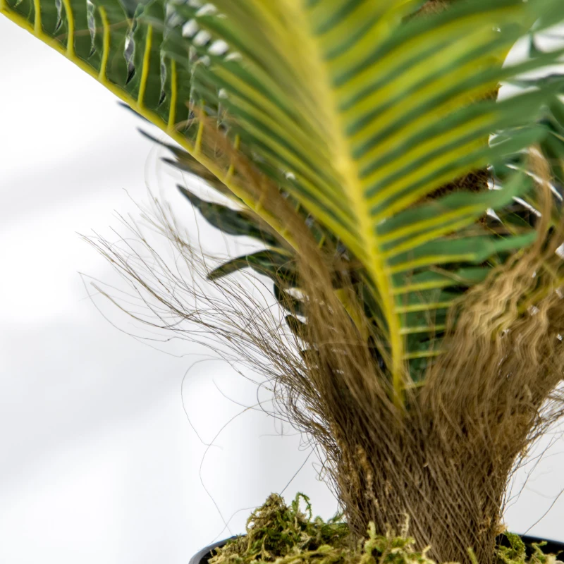 HOMCOM Plantă Artificială de Palmă cu 18 Frunze și Vas Inclus pentru Interior, Înălțime 85 cm, Verde